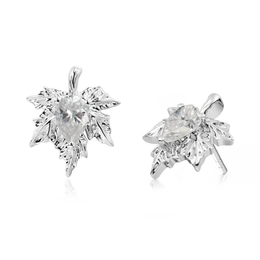 Maple Pear Shaped Moissanite Earrings - Image 9