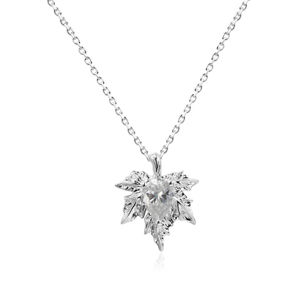 Maple Pear Shaped Moissanite Necklace - Image 6