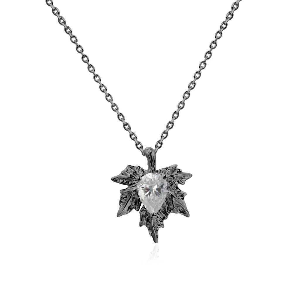 Maple Pear Shaped Moissanite Necklace - Image 8