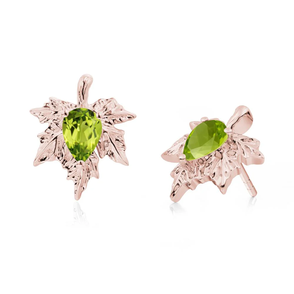 Maple Pear Shaped Peridot Earrings - Image 5