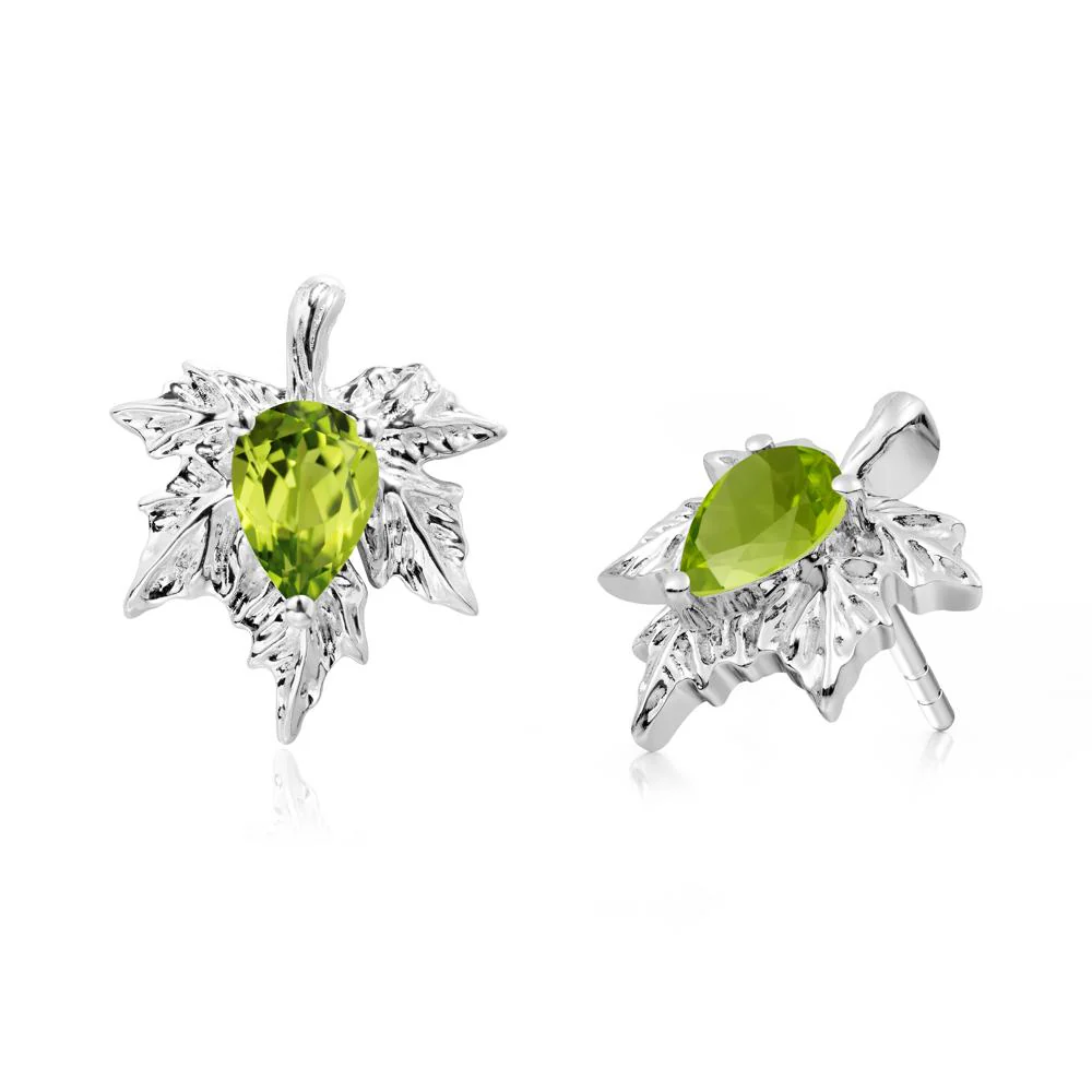 Maple Pear Shaped Peridot Earrings - Image 6