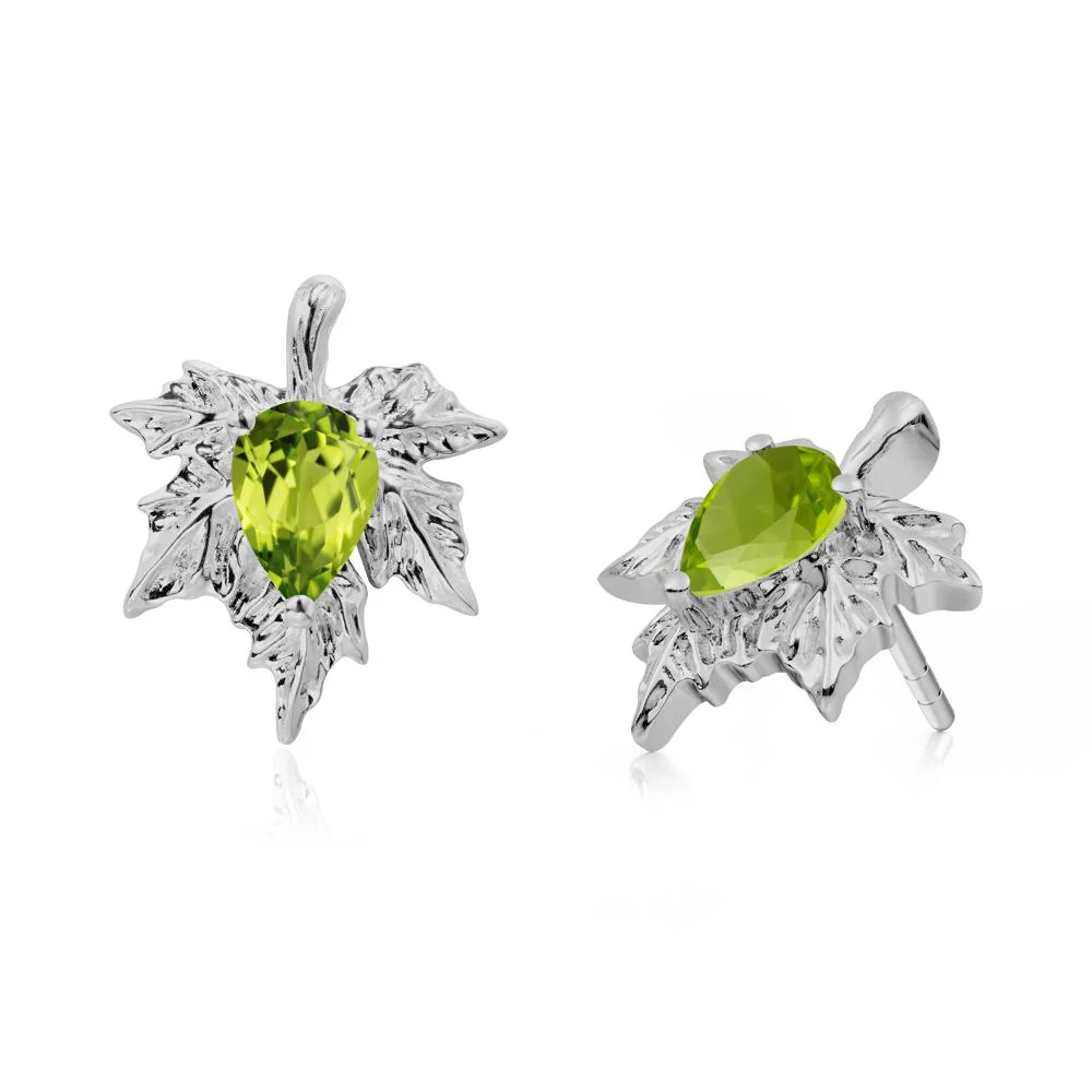 Maple Pear Shaped Peridot Earrings - Image 7