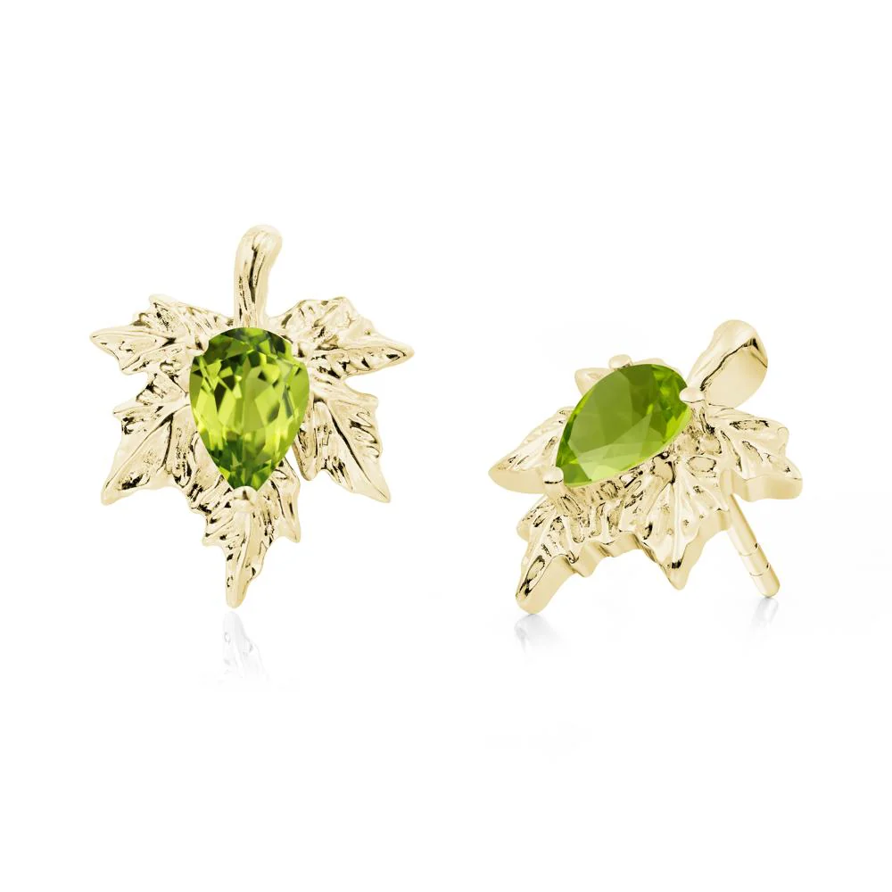 Maple Pear Shaped Peridot Earrings - Image 8