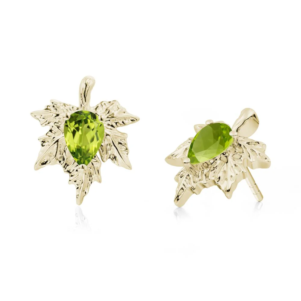 Maple Pear Shaped Peridot Earrings - Image 9
