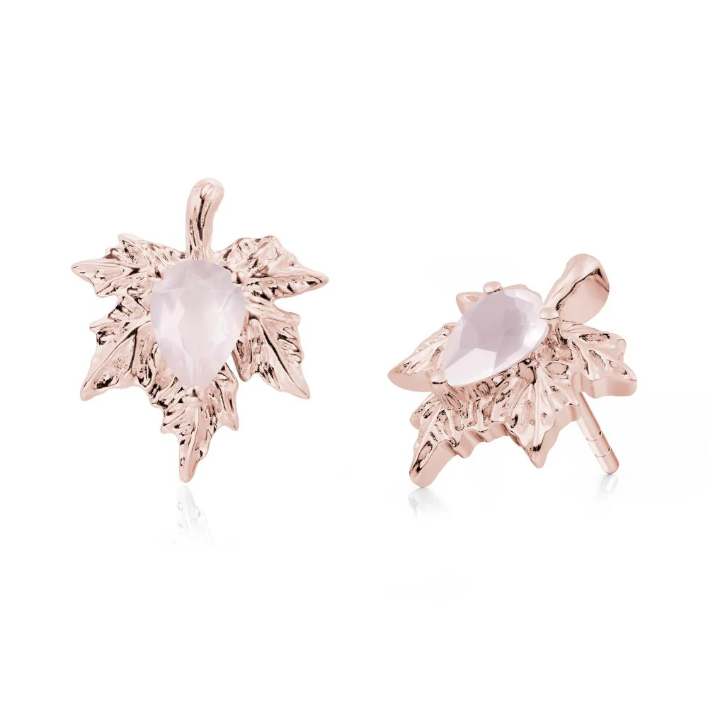 Maple Pear Shaped Rose Quartz Earrings - Image 3
