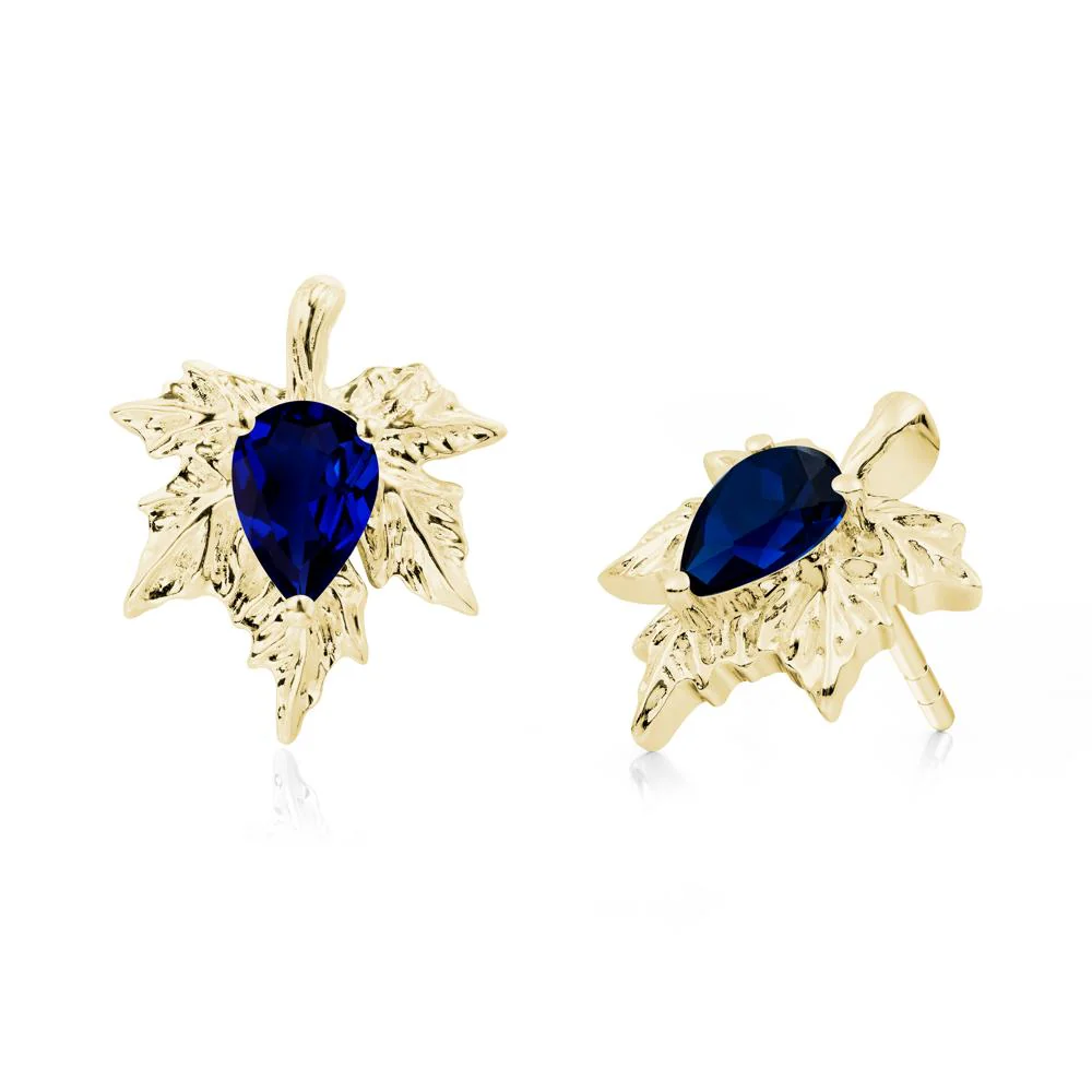 Maple Pear Shaped Sapphire Earrings - Image 5