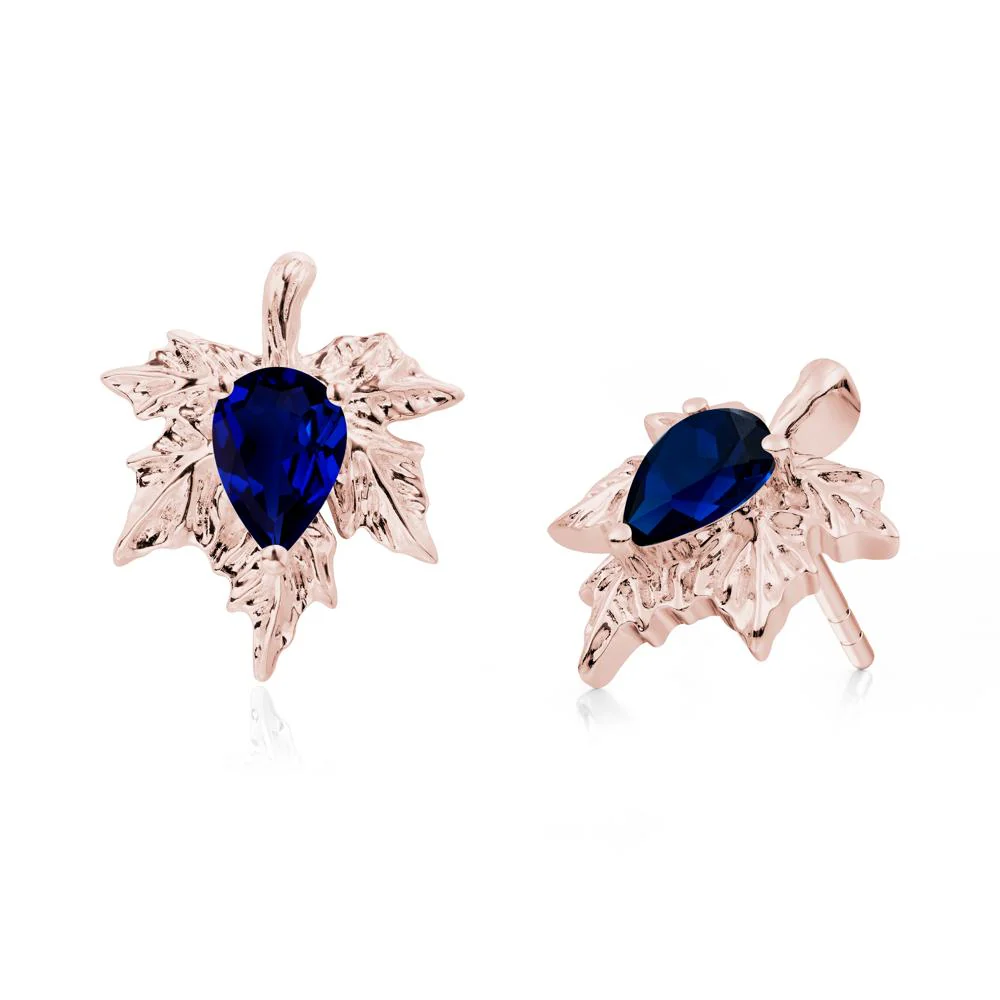 Maple Pear Shaped Sapphire Earrings - Image 6