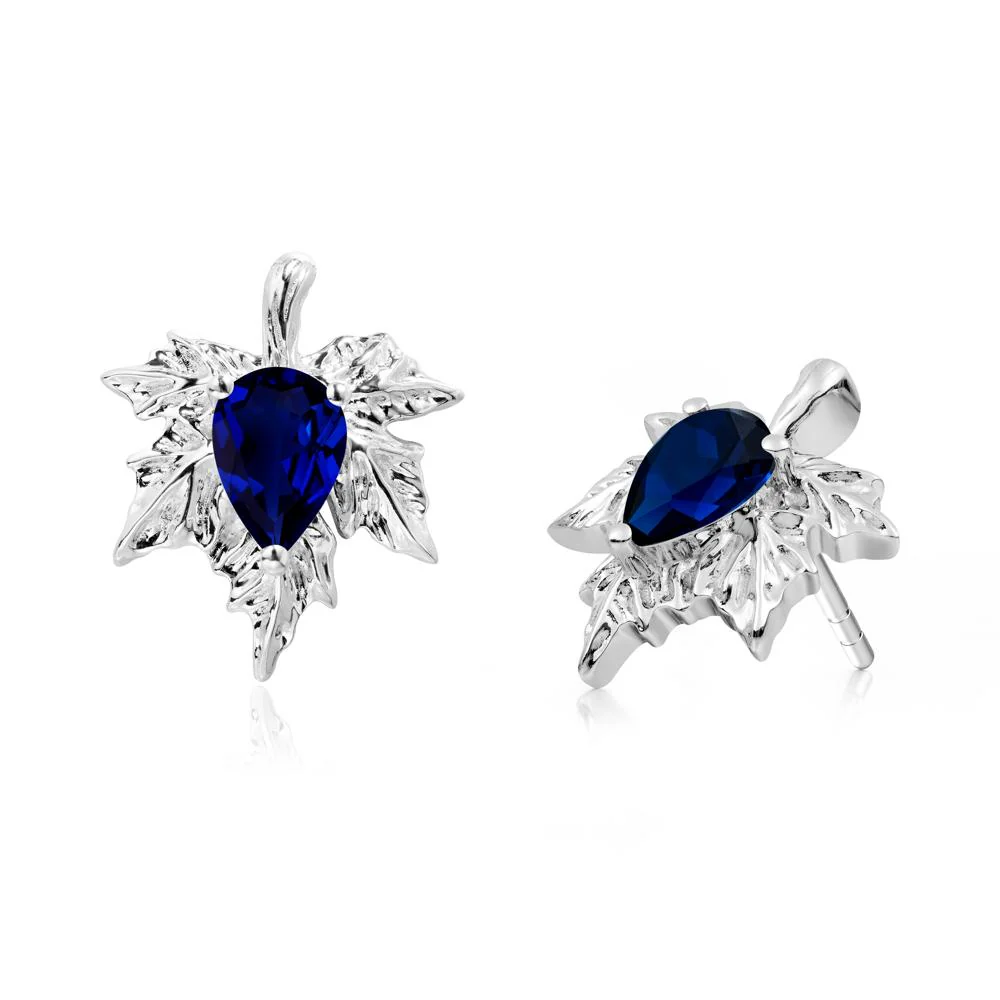 Maple Pear Shaped Sapphire Earrings - Image 8