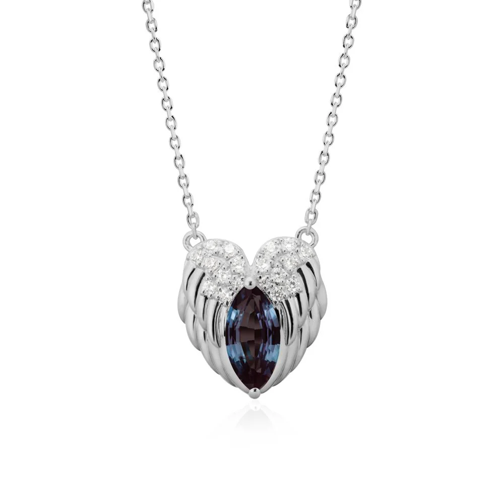 Marquise Alexandrite   Angel Wings Heart Pendant - Image 8