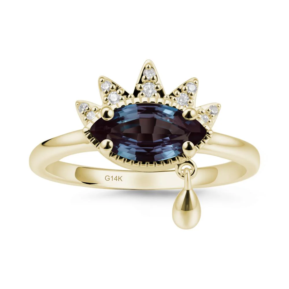 Marquise Alexandrite Evil Eye Ring