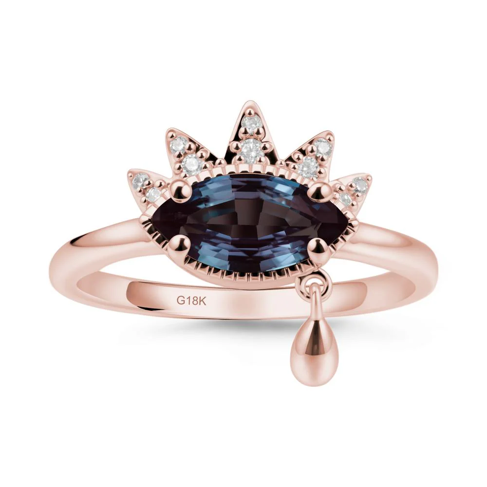 Marquise Alexandrite Evil Eye Ring - Image 4