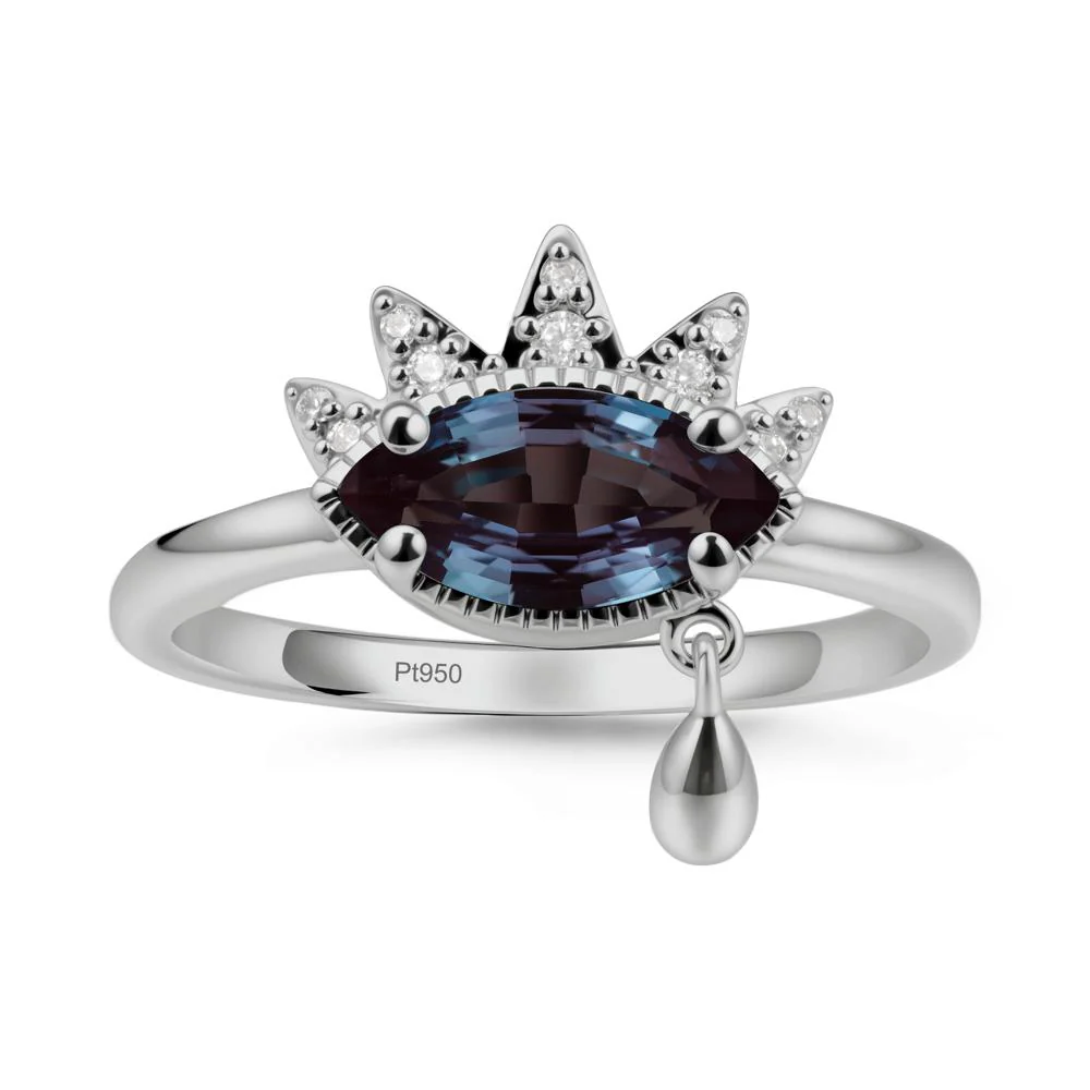 Marquise Alexandrite Evil Eye Ring - Image 8