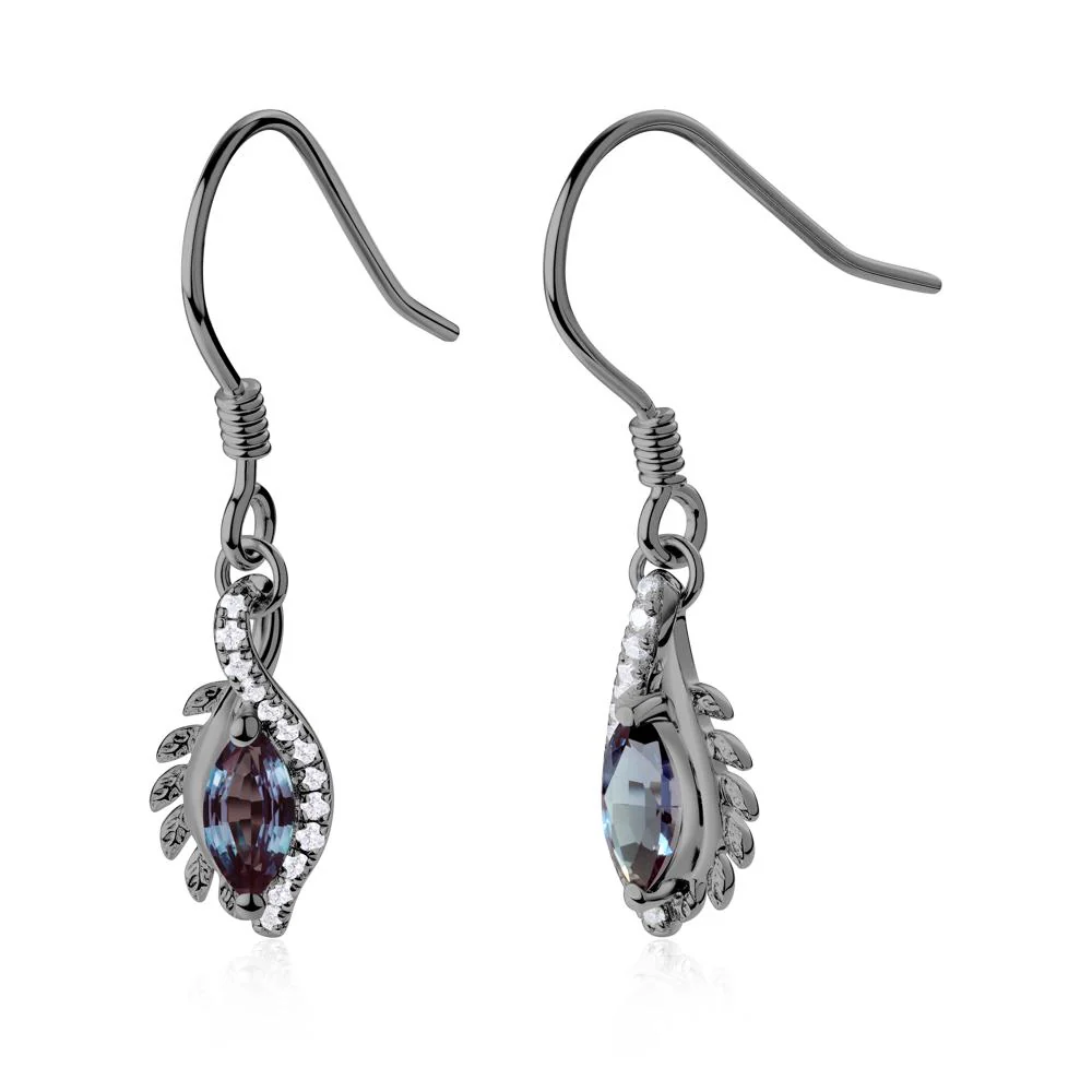 Marquise Alexandrite French Hook Earrings - Image 5