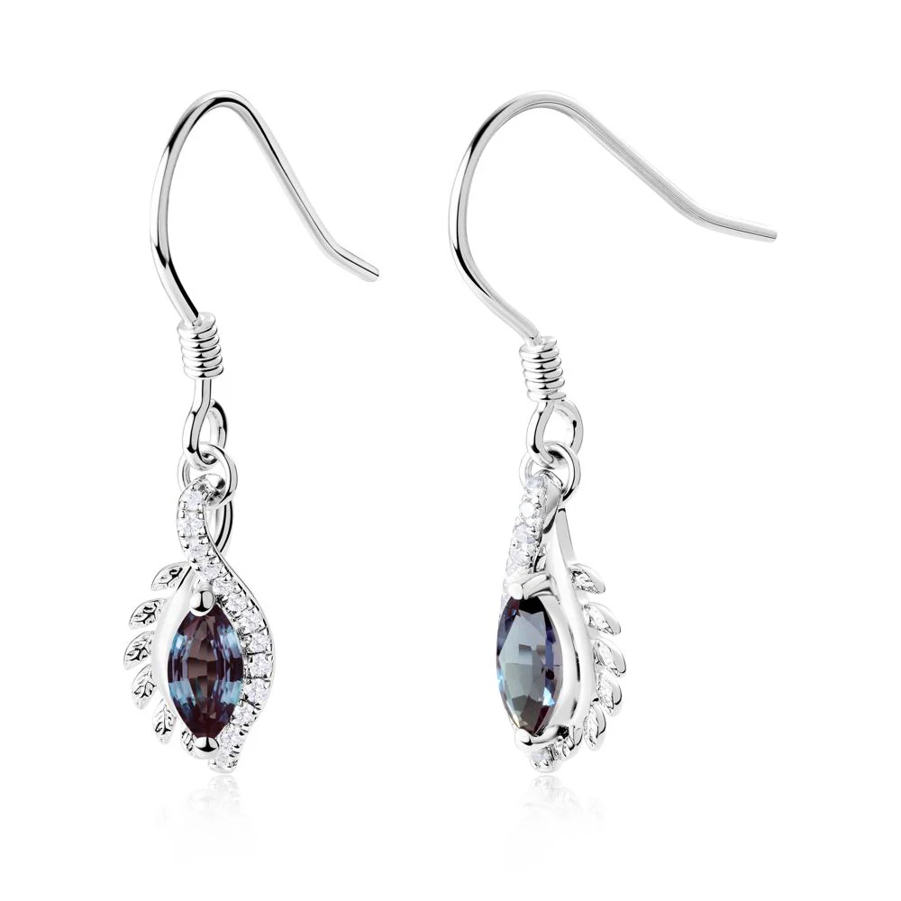 Marquise Alexandrite French Hook Earrings - Image 7
