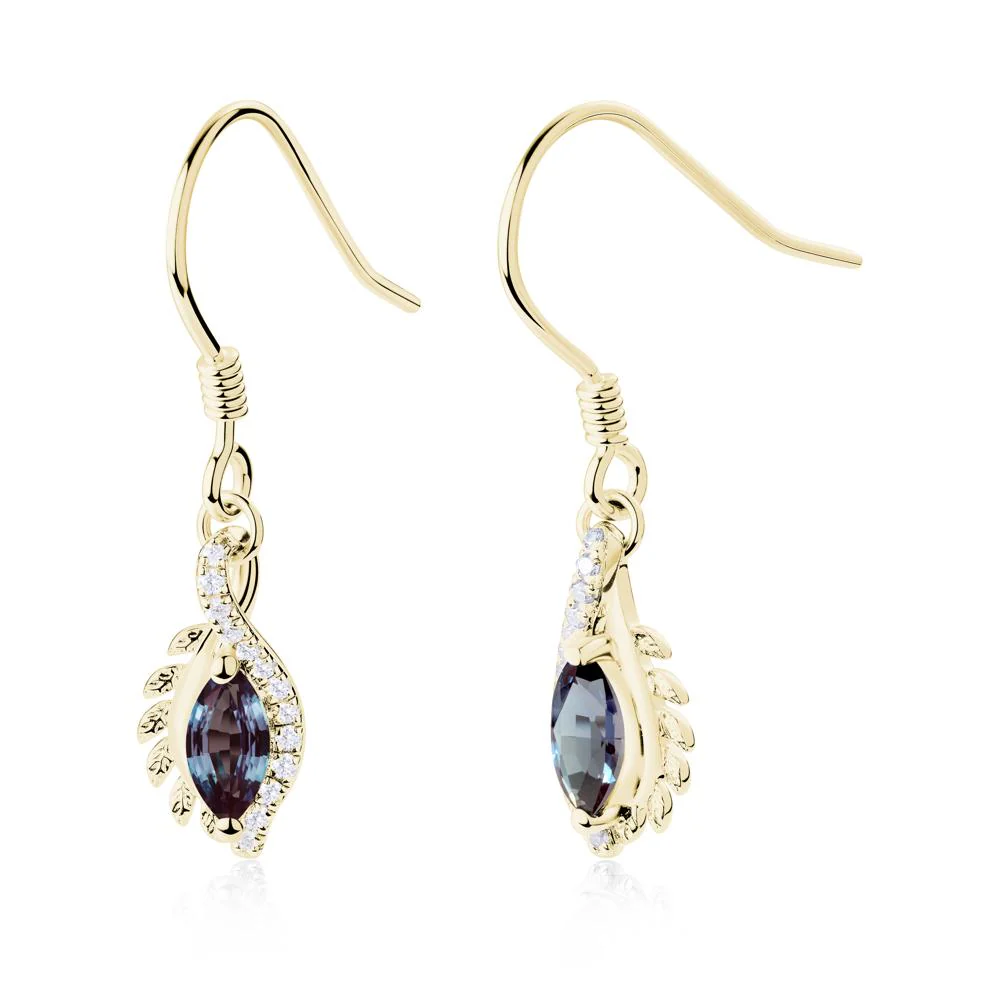 Marquise Alexandrite French Hook Earrings - Image 9