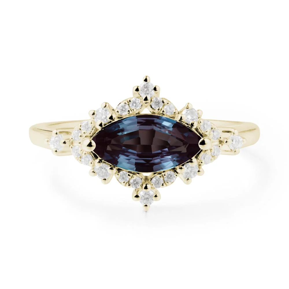 Marquise Alexandrite Halo Ring - Image 8