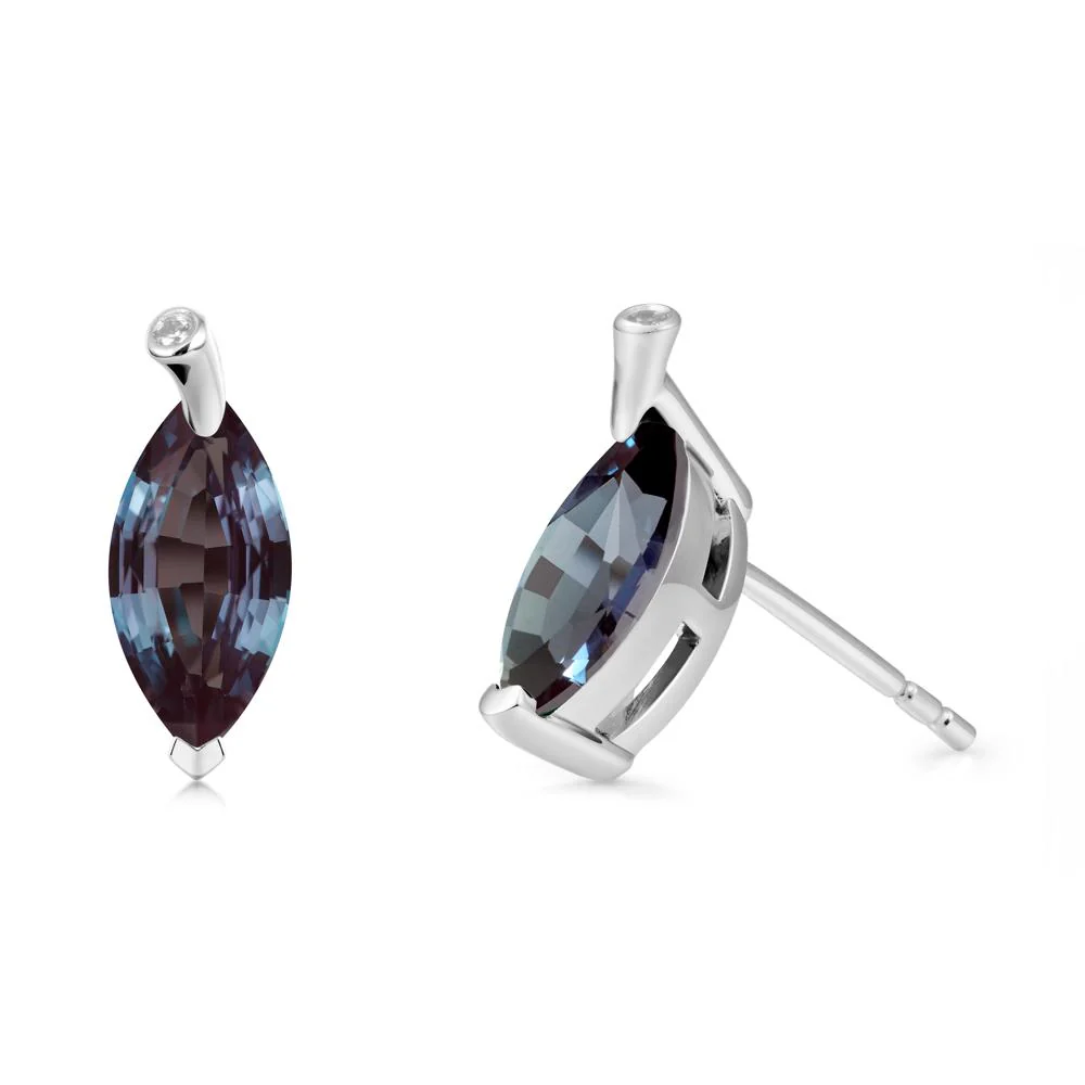 Marquise Alexandrite Leaf Earrings - Image 5