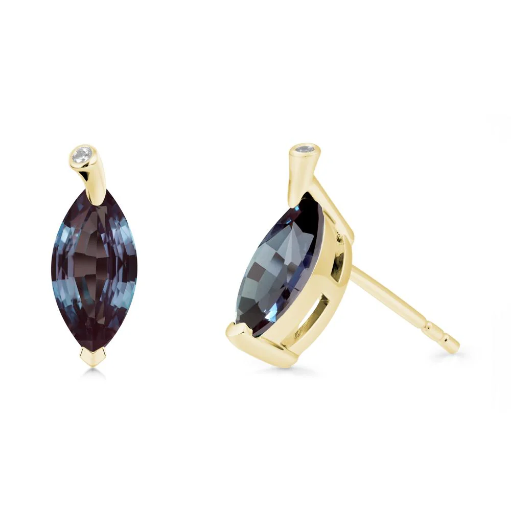 Marquise Alexandrite Leaf Earrings - Image 6