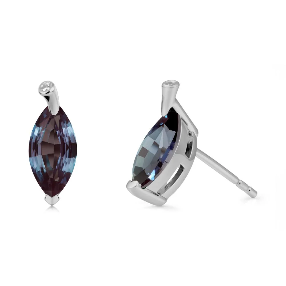 Marquise Alexandrite Leaf Earrings - Image 8