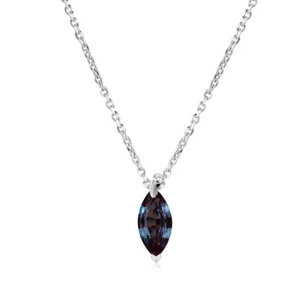 Marquise Alexandrite Leaf Necklace - Image 3