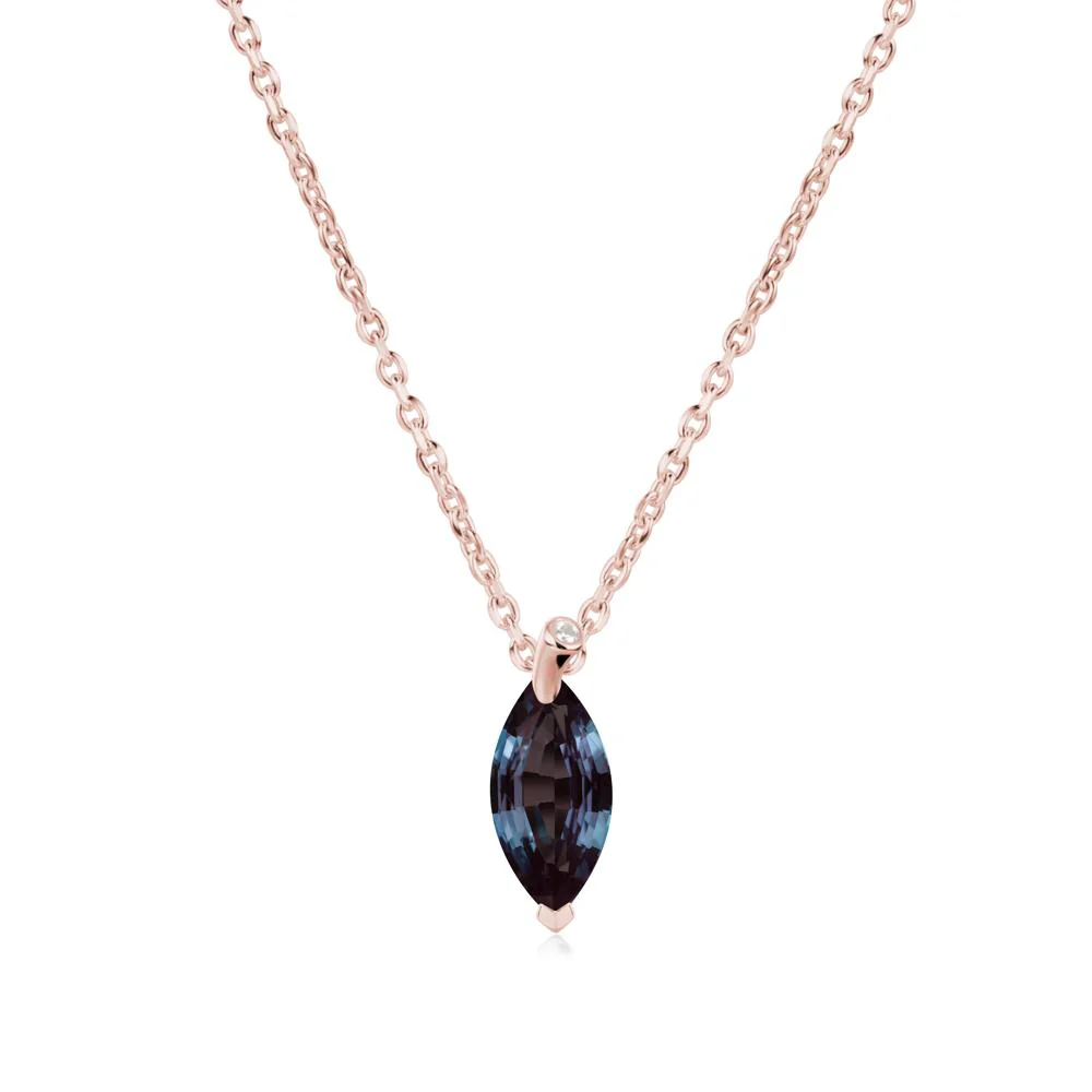 Marquise Alexandrite Leaf Necklace - Image 4