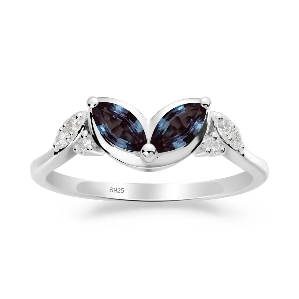 Marquise Alexandrite Leaf Ring - Image 5