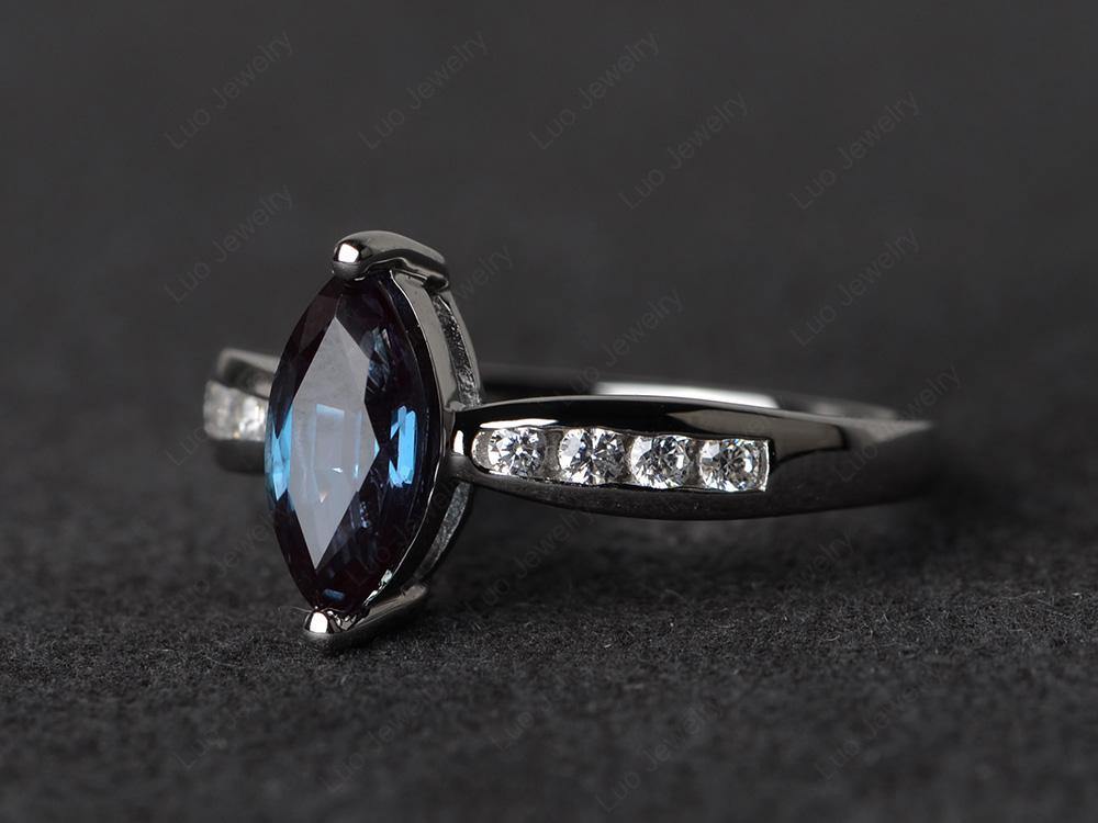 Marquise Alexandrite Promise Ring - Image 2
