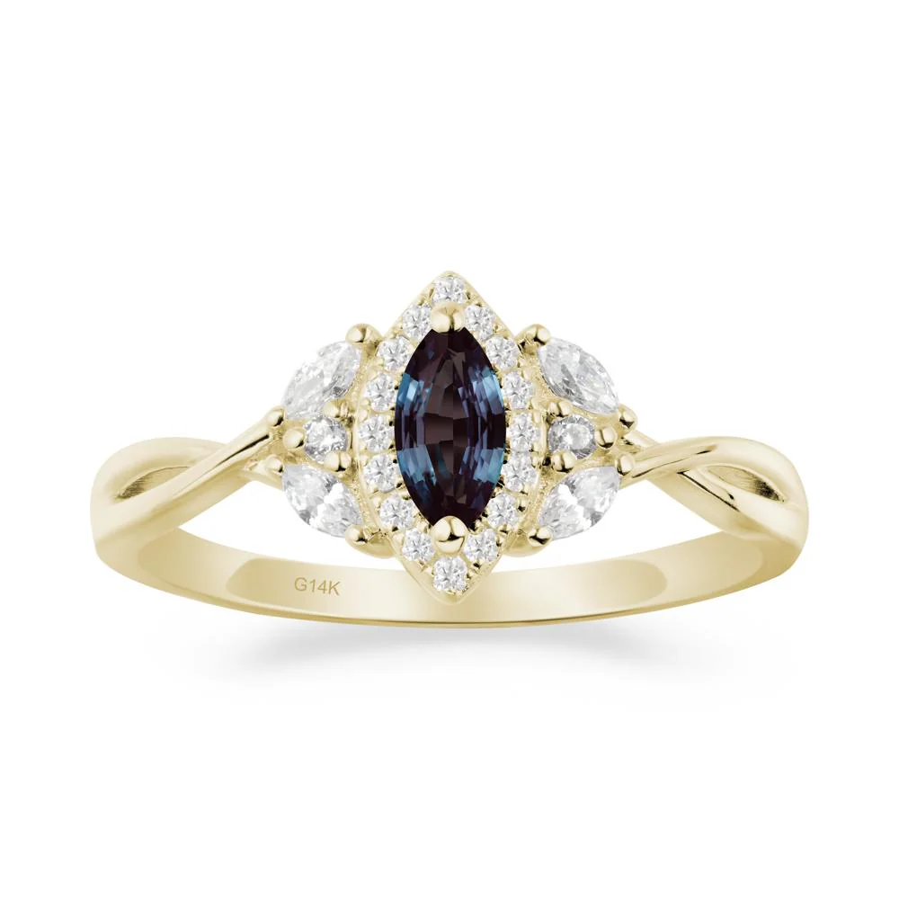 Marquise Alexandrite Ring with Twisted Band