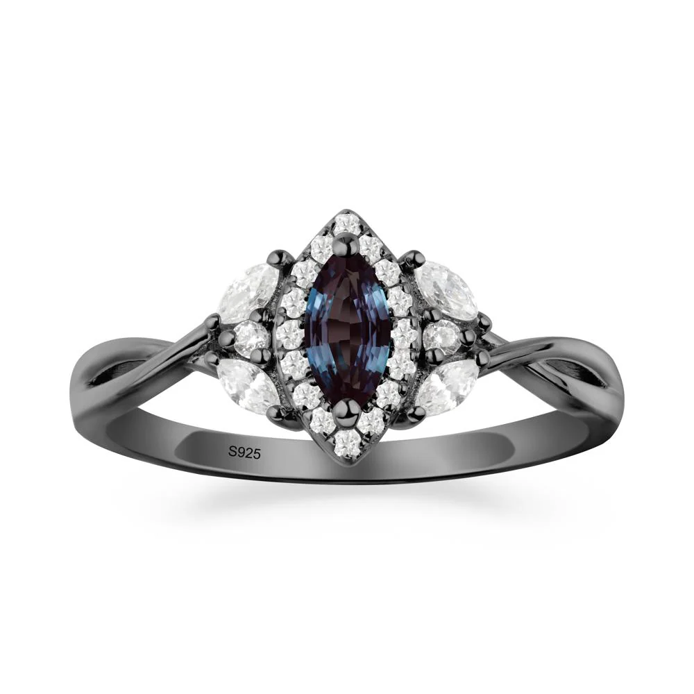 Marquise Alexandrite Ring with Twisted Band - Image 7