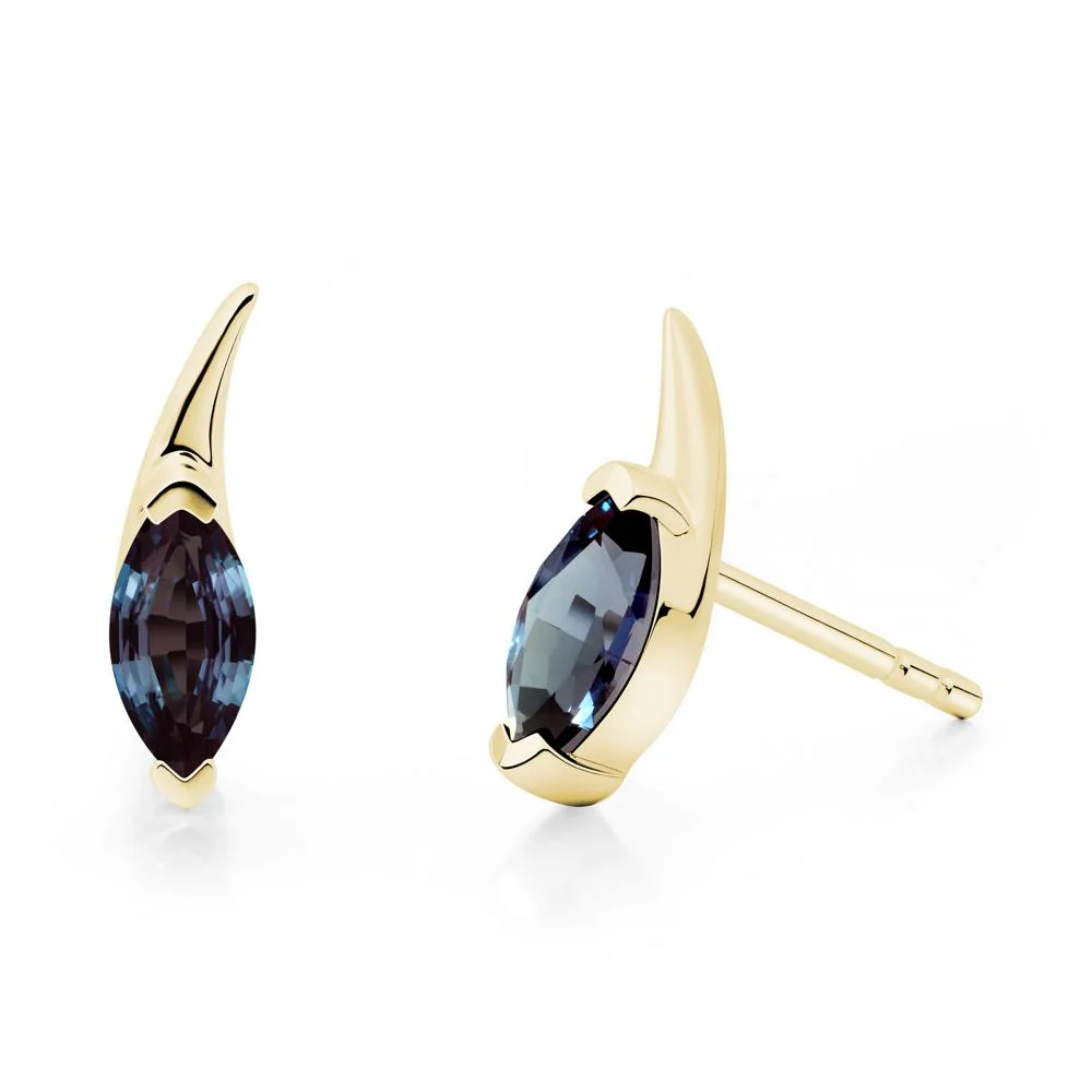 Marquise Alexandrite Stud Earrings - Image 6