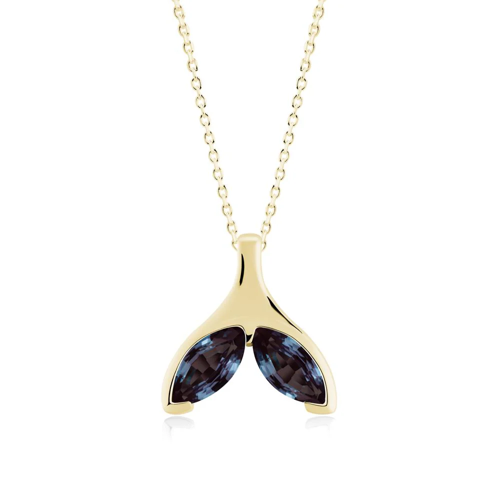 Marquise Alexandrite Whale Tail Necklace - Image 2