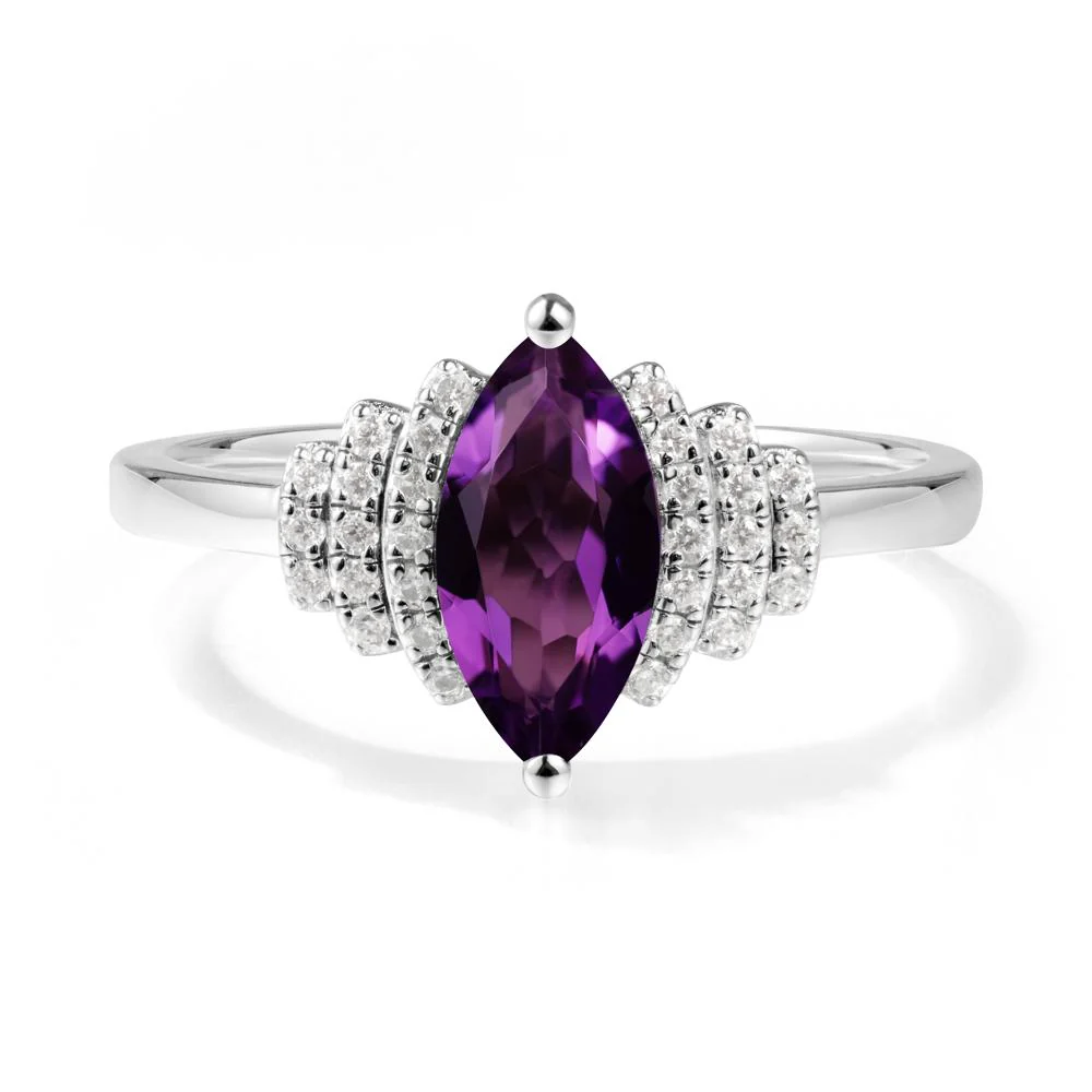 Marquise Amethyst Cluster Ring - Image 6