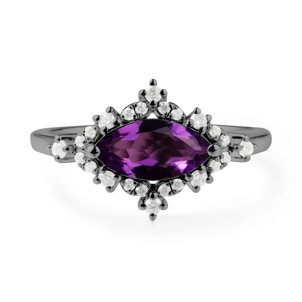 Marquise Amethyst Halo Ring - Image 3