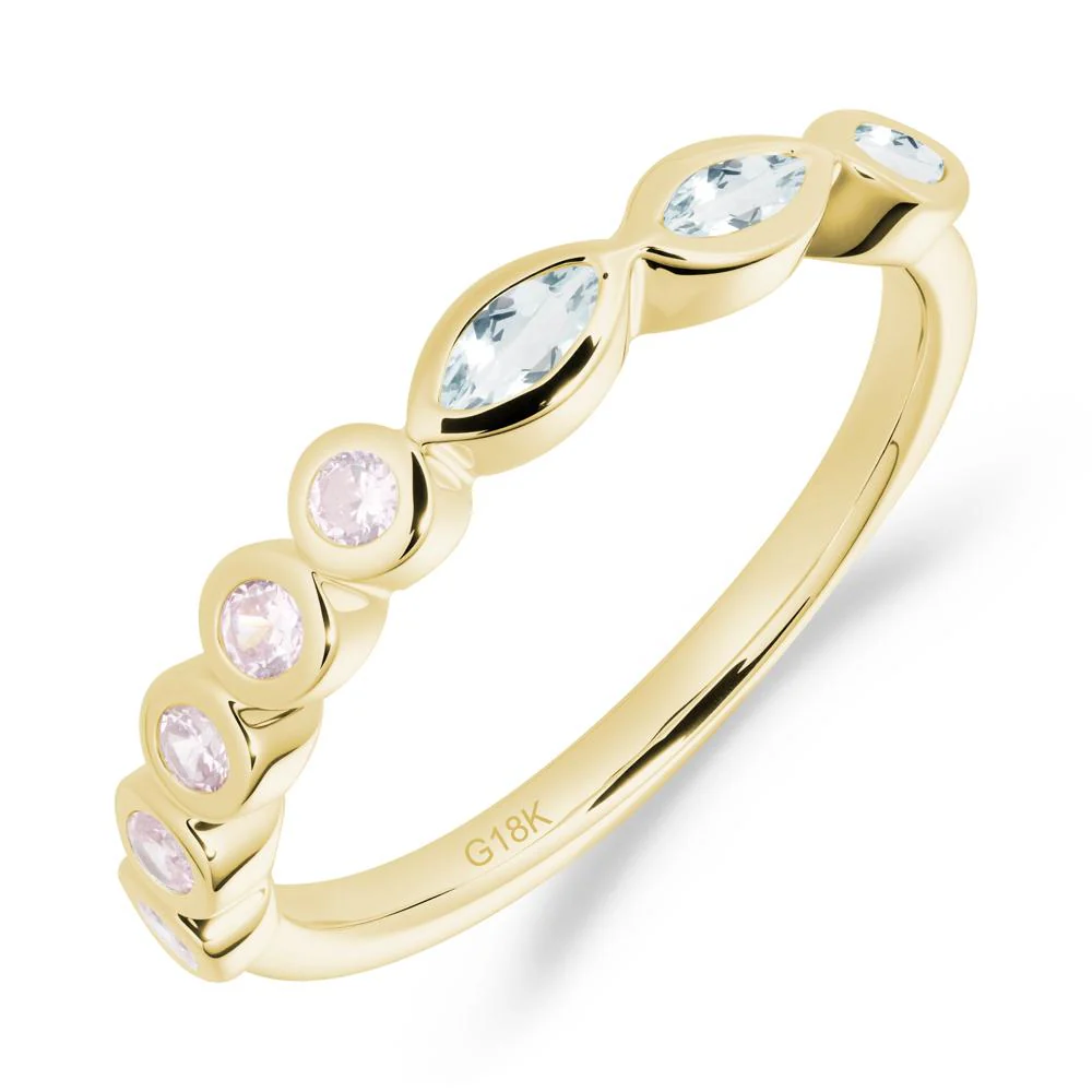 Marquise and Round Aquamarine Eternity Ring - Image 6