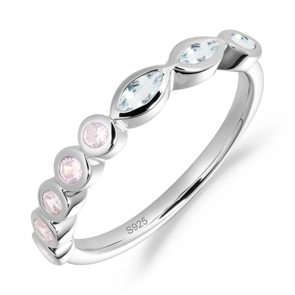 Marquise and Round Aquamarine Eternity Ring - Image 8