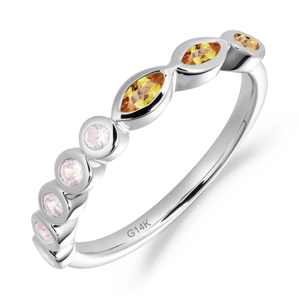 Marquise and Round Citrine Eternity Ring - Image 2