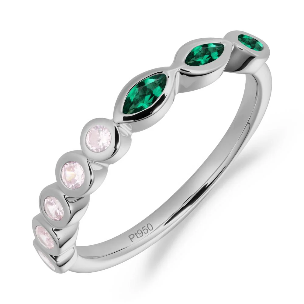 Marquise and Round Emerald Eternity Ring - Image 5