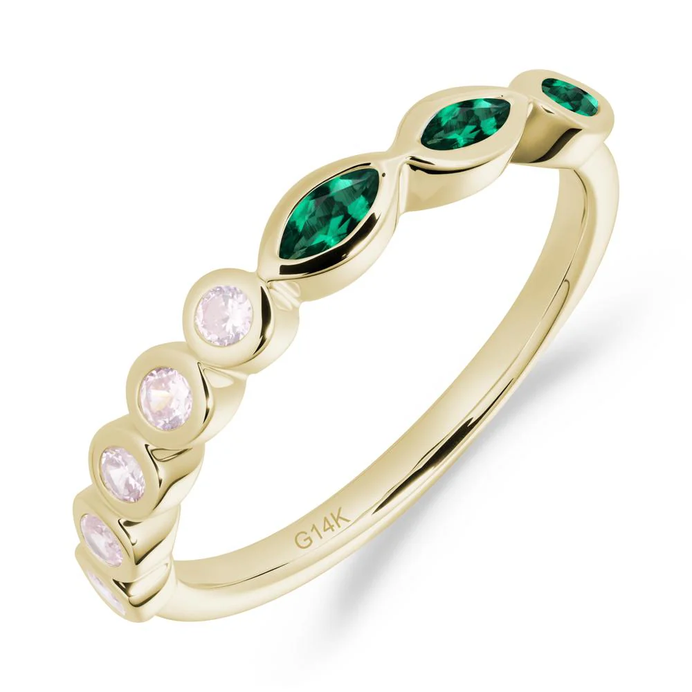 Marquise and Round Emerald Eternity Ring - Image 6