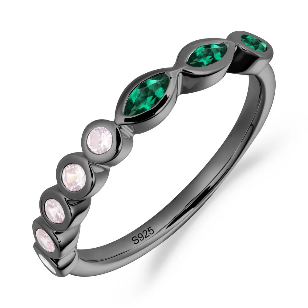 Marquise and Round Emerald Eternity Ring - Image 7