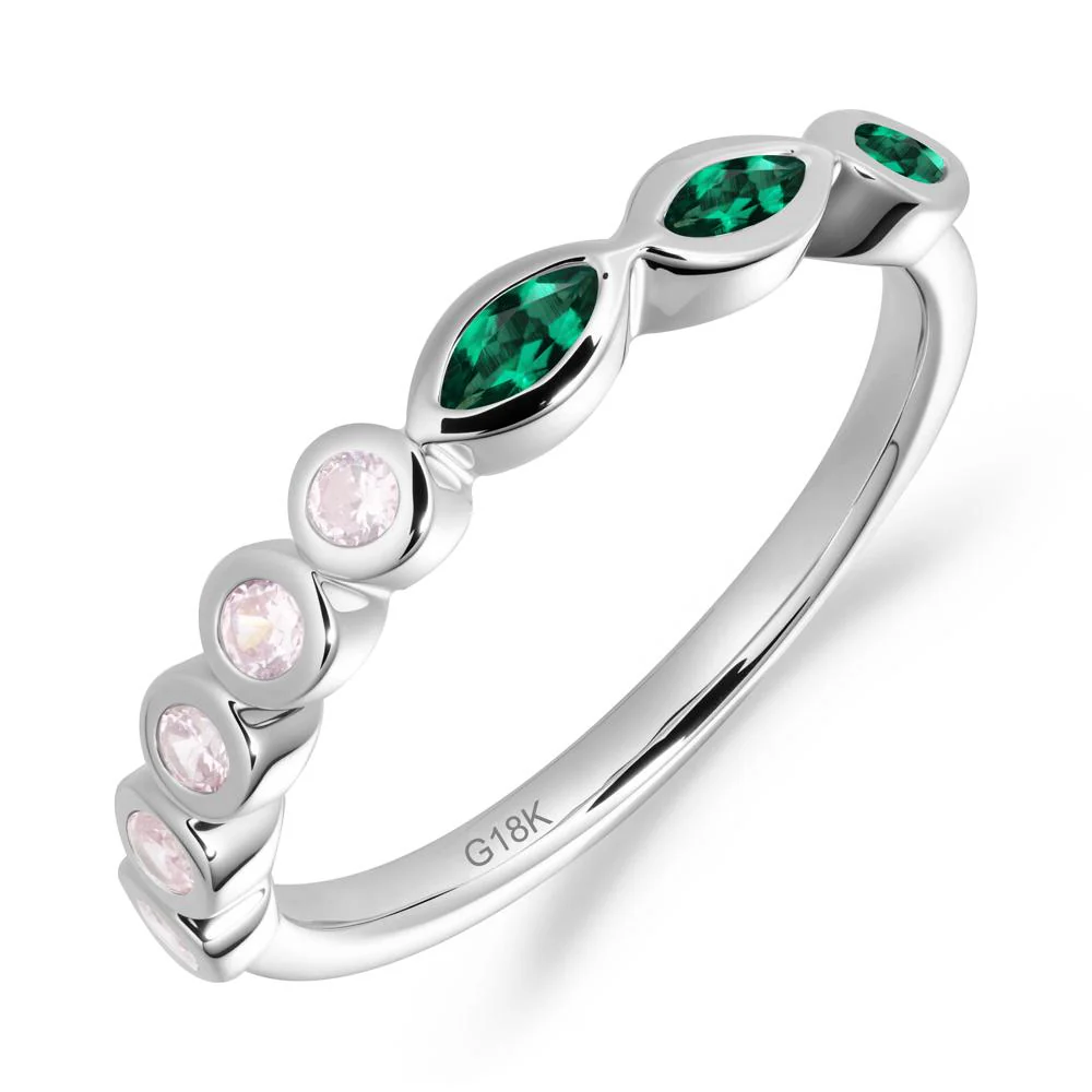 Marquise and Round Emerald Eternity Ring - Image 9