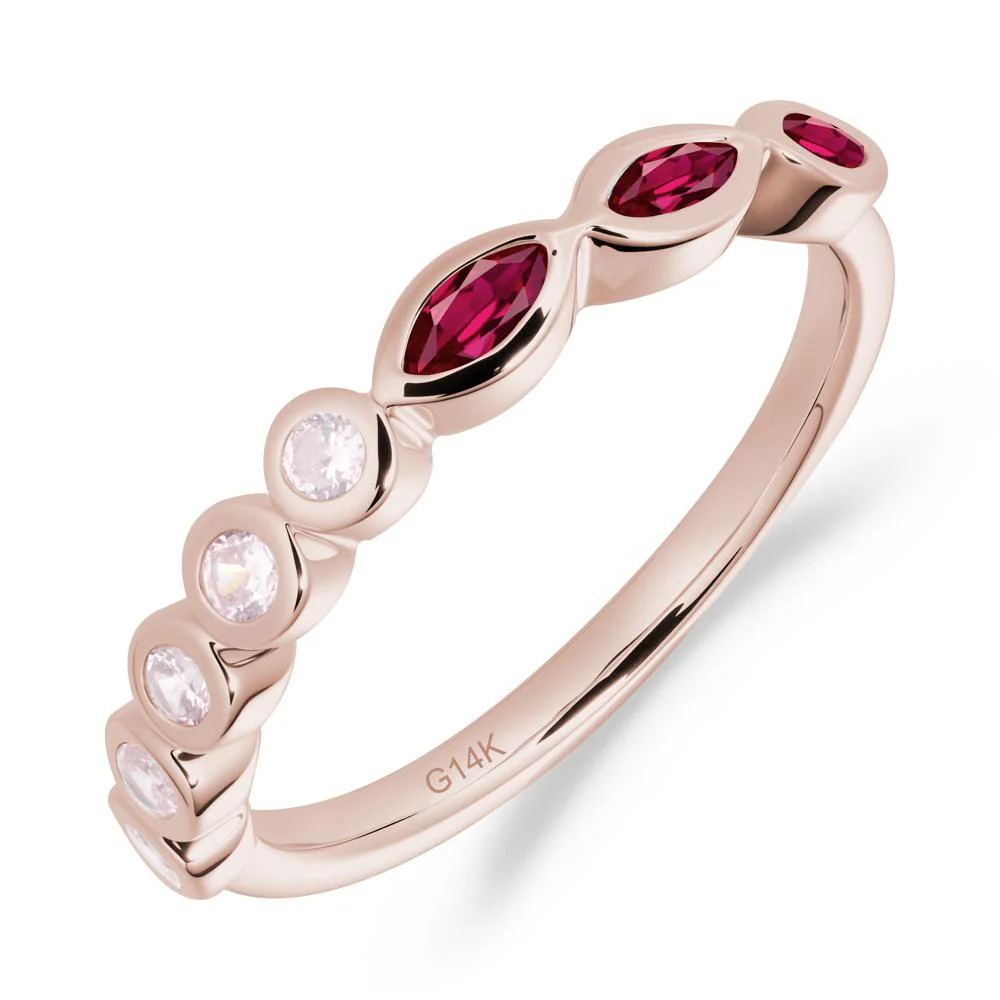 Marquise and Round Ruby Eternity Ring