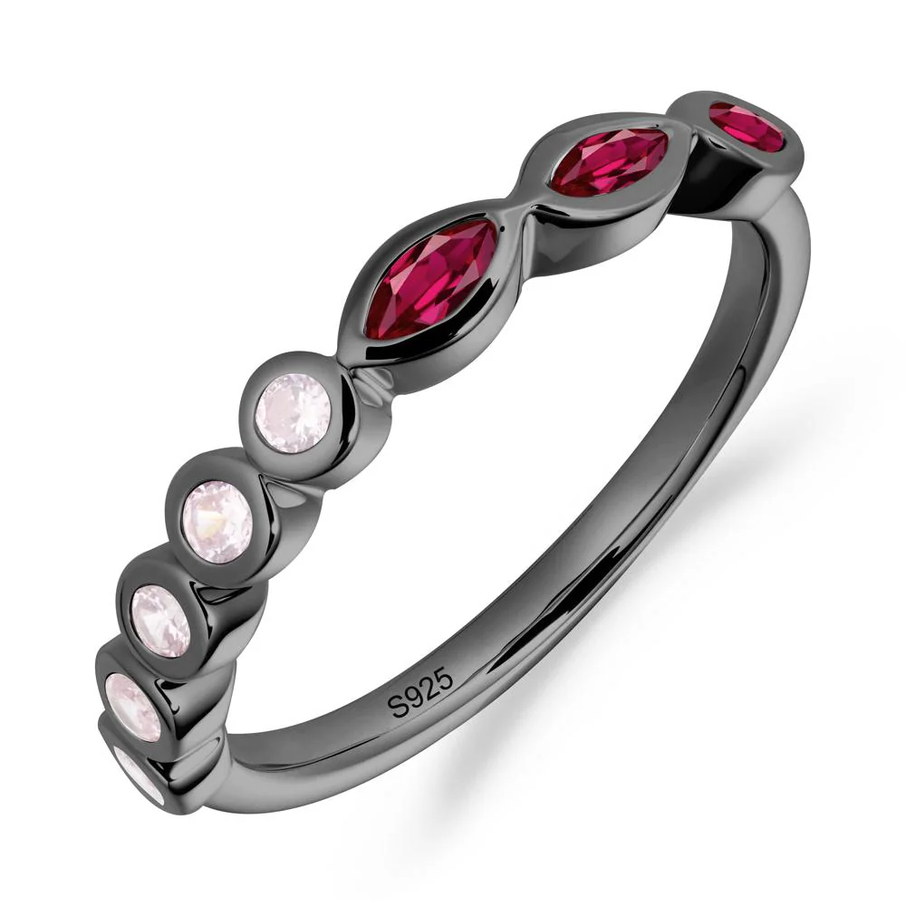 Marquise and Round Ruby Eternity Ring - Image 4