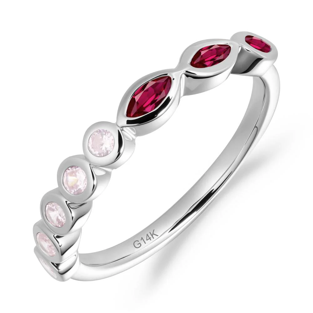 Marquise and Round Ruby Eternity Ring - Image 5