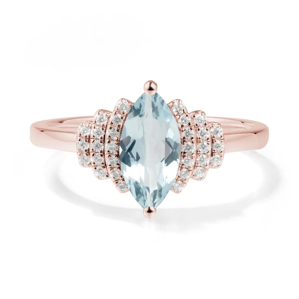 Marquise Aquamarine Cluster Ring - Image 2