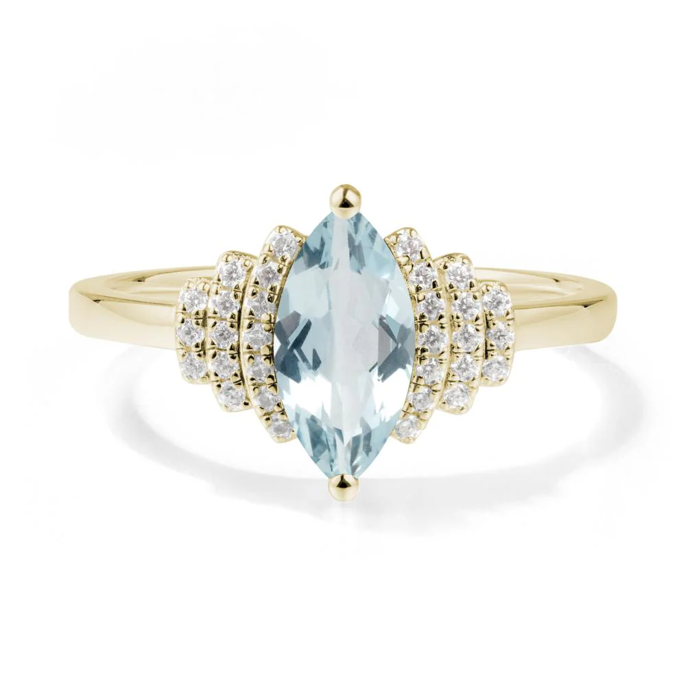 Marquise Aquamarine Cluster Ring - Image 5