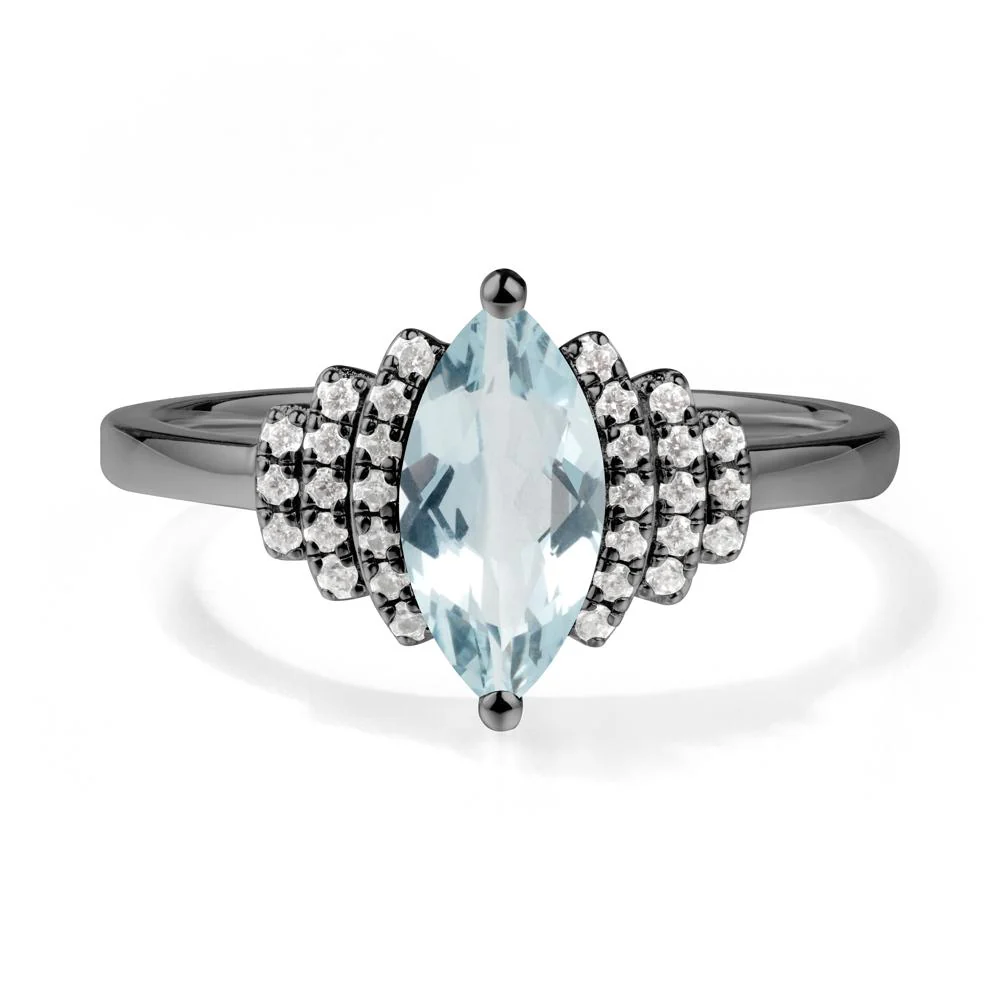Marquise Aquamarine Cluster Ring - Image 7