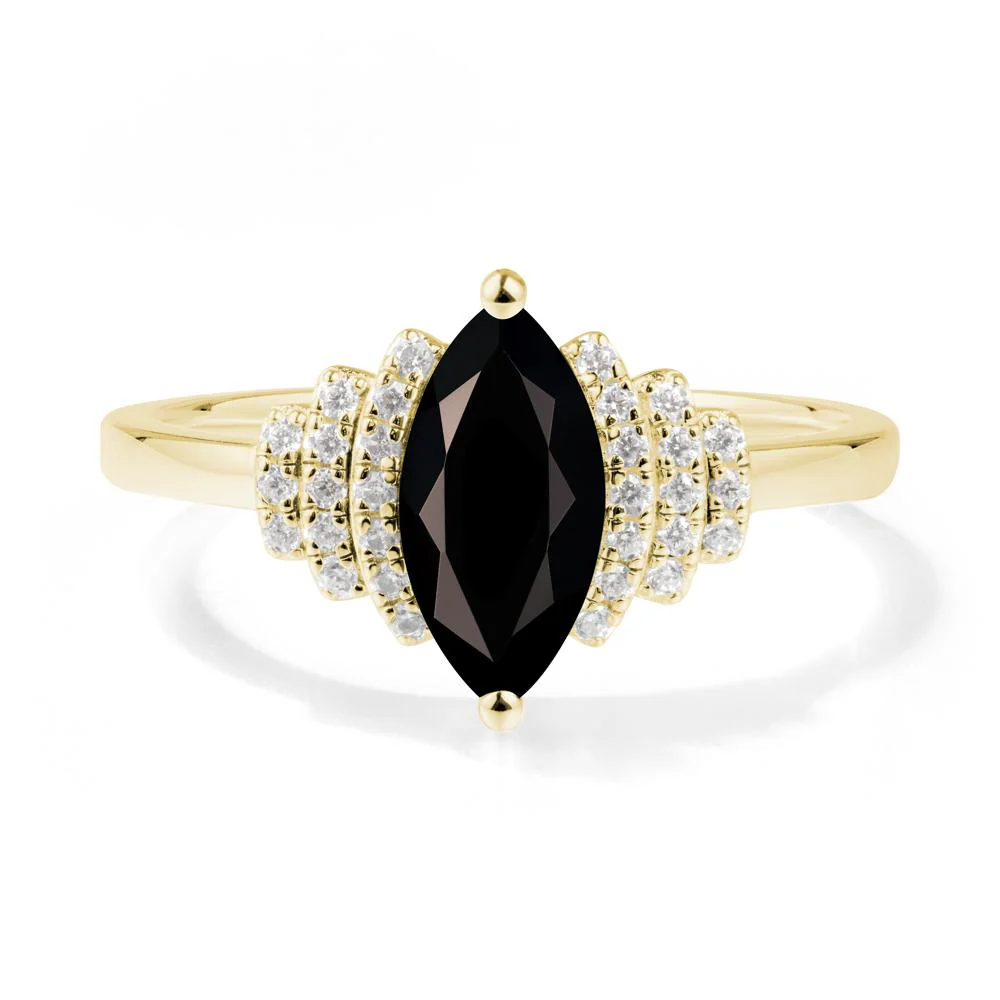 Marquise Black Spinel Cluster Ring - Image 2