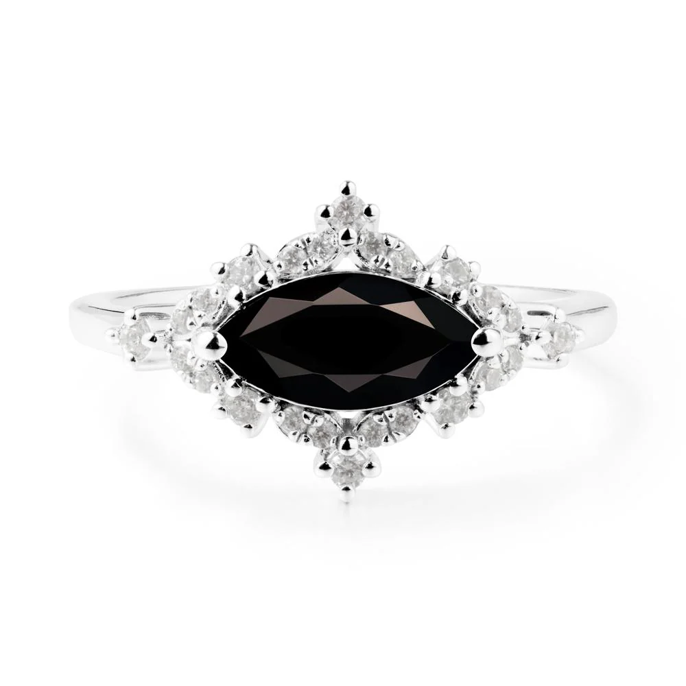 Marquise Black Spinel Engagement Ring - Image 5