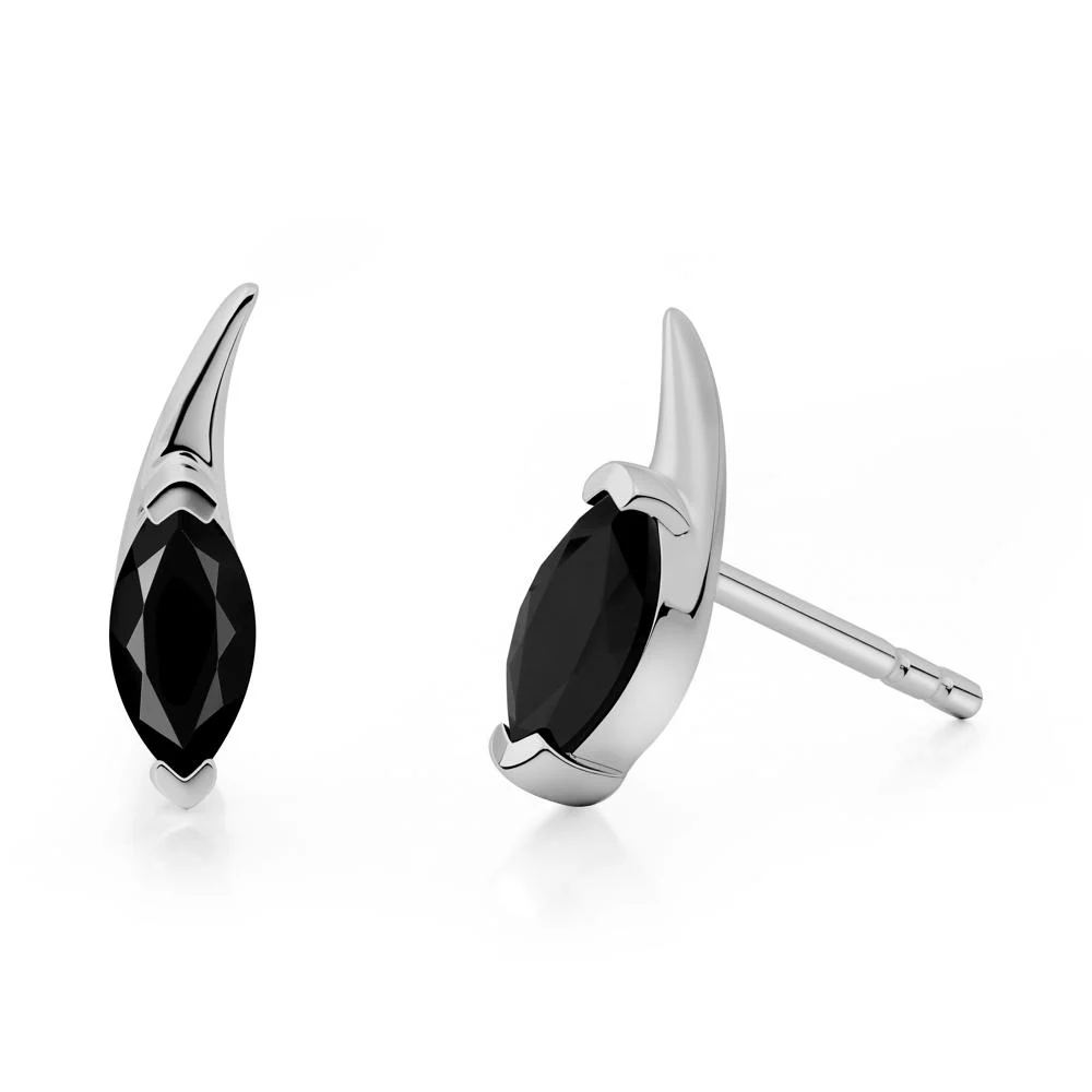 Marquise Black Spinel Stud Earrings - Image 7