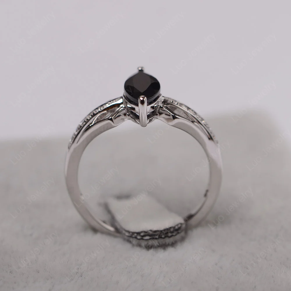 Marquise Black Spinel Engagement Ring - Image 3